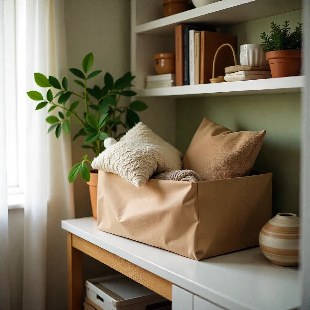 Linen storage bags for seasonal clothing and textiles